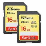 SanDisk SDSDXNE-016G-GNCI2 (SDSDXNE-016G) 16GB Extreme UHS-1 U3 90MB per second SDHC Memory Card - Twin Pack SanDisk SDSDXNE-016G-GNCI2 (SDSDXNE-016G) 16GB Extreme UHS-1 U3 90MB per second SDHC Memory Card - Twin Pack